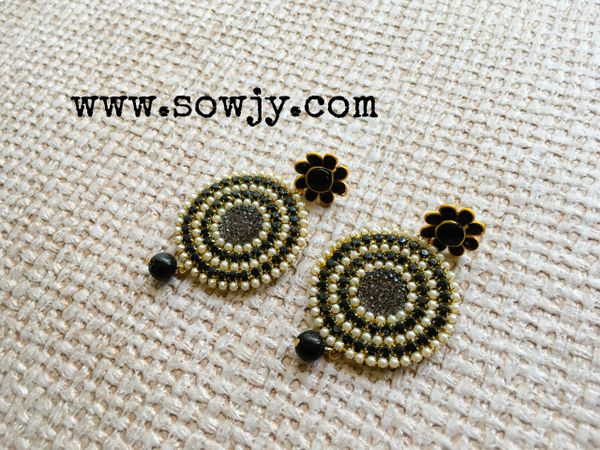 Grand Light weighted party Wear Earring in Black and White!!!!!