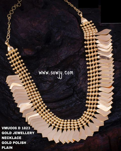 Gold Finish Designer Short Necklace-Pattern2!!!!