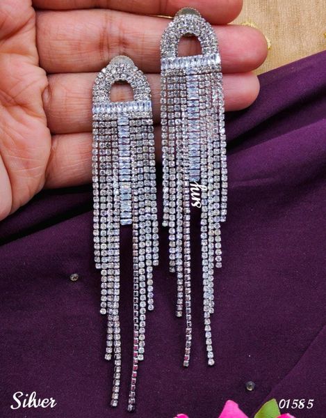 Shimmering Premium Silver Plated Tassel Long Light Weighted Earrings!!!