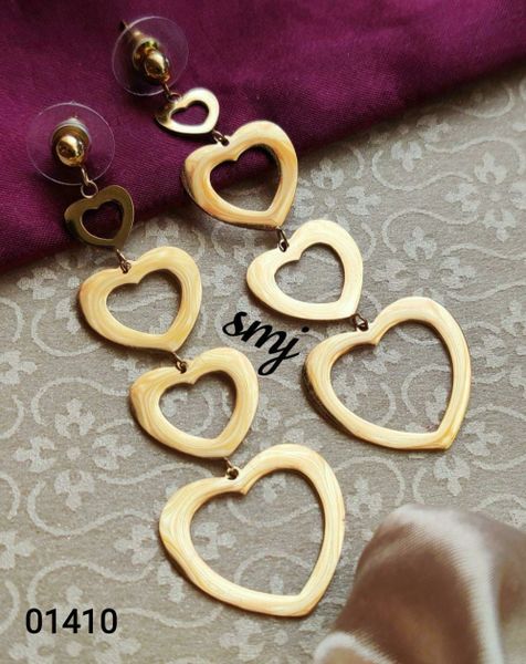 Pretty Four layer Hearts Western Earrings in Gold Finish!!!