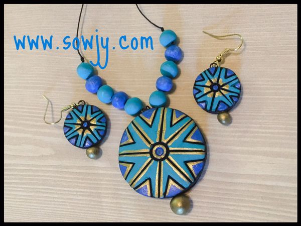 Light and Dark Blue Shaded Simple pendant Set!!!!