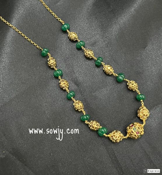 Emerald Pumpkin and Gold Designer Maala -NO EARRINGS!!!!