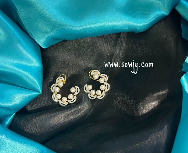 Stylish Pearl Studded Gold Finish Big Earrings in Gold Finish -Design 2 !!!!