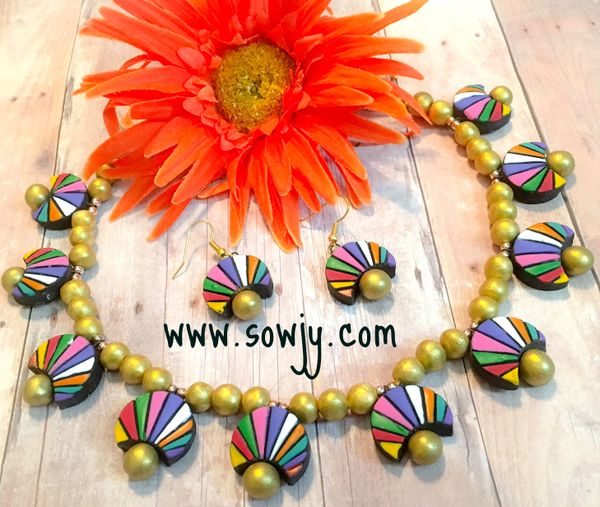 Multi-Color with Gold Choker Set and Matching Earrings!!!