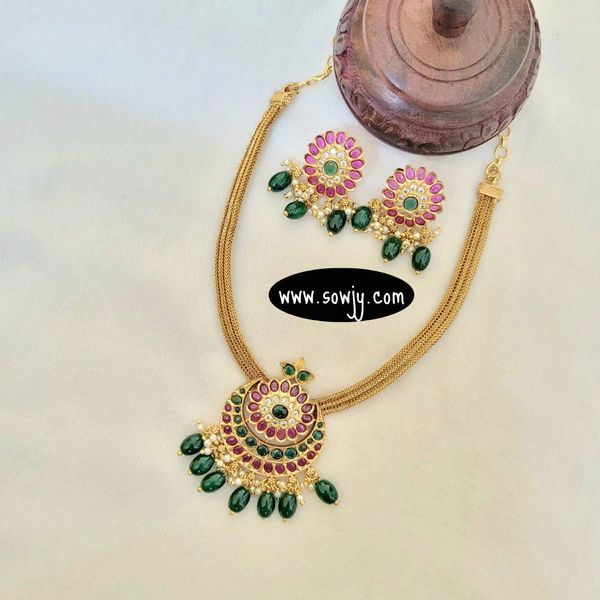 Chaandbali Design Kemp Stone Necklace with Earrings !!!