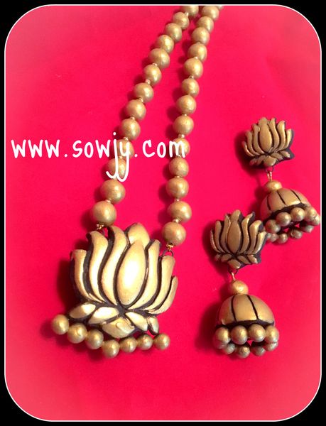 Golden Lotus Set with Lotus Jhumkas!!!!