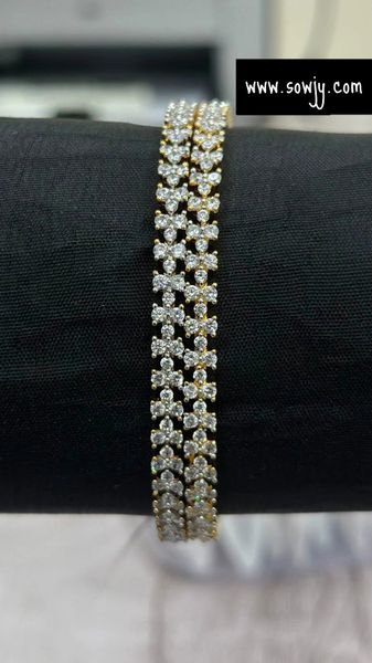 Diamond Look Alike Gold Replica Bangles- Size2.4!!!!