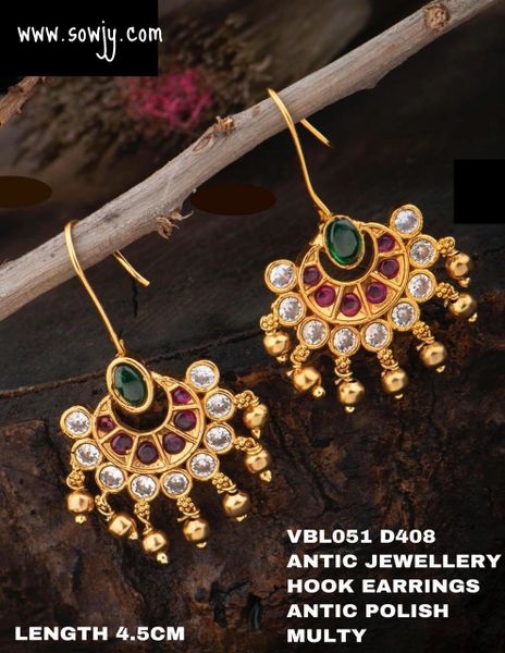 Floral Pattern Gold Look Alike Hook Earrings!!!