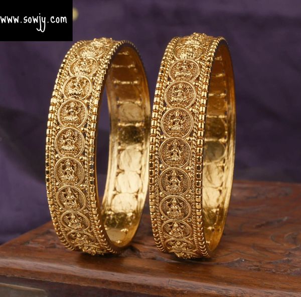 Full Gold Designer Lakshmi Broad Bangles-Size 2.8 !!!!