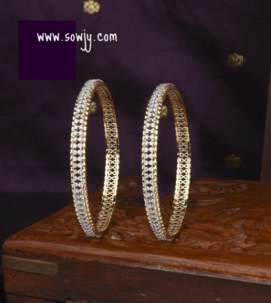 Diamond Gold Look Alike Sleek Elegant Bangles- Size 2.8!!!!