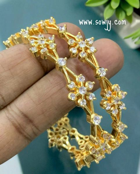 Star Designer Gold Look Alike Bangles -Set of 2-Size 2.6!!!!