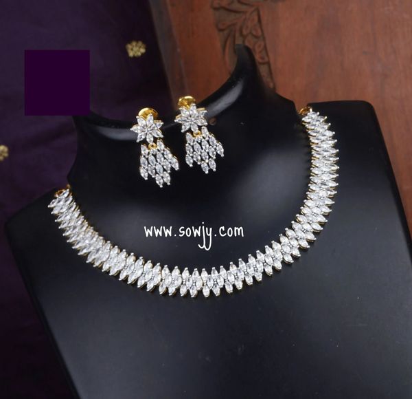 Classy Diamond Look Alike Beautiful Necklace with Matching Earrings!!!!