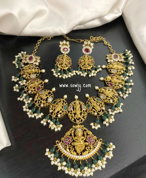 Very Grand New Dhashavatharm Short Haaram with Matching Earrings!!!!