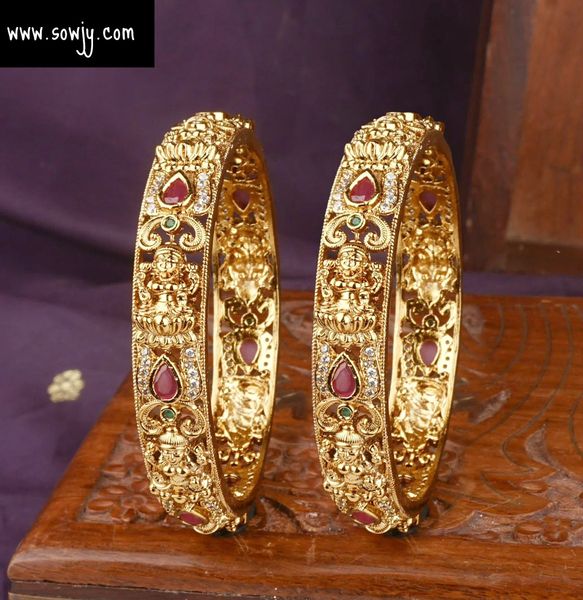 Very Grand Nakshi Pattern Lakshmi Designer Bangles-Set of 2-Size 2.8!!!!