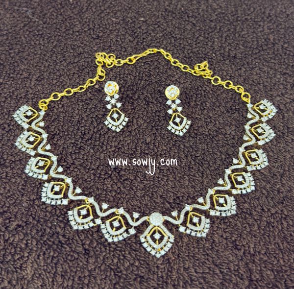 Diamond Replica Designer Classy Necklace with matching Earrings!!!