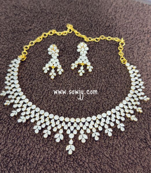 Just Like Real Diamond Elegant Neckset with matching Earrings!!!!