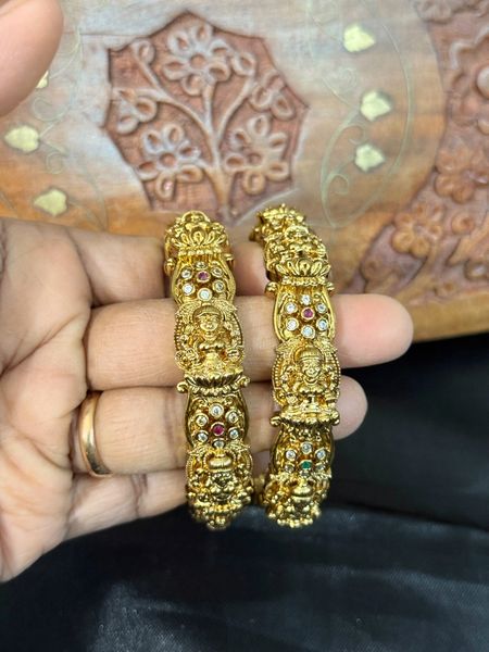 Very Grand Nakshi(3d Embossed) Designer Lakshmi Big Bangles- Set of 2-Size2.4!!!