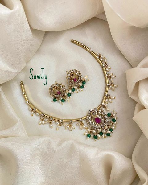 Lovely Peacock Pendant Kante Designer Necklace with Matching Earrings!!!