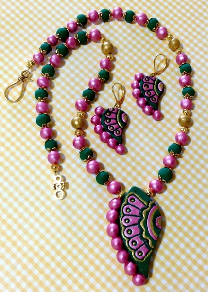 Green and Pink terracotta set!!!!