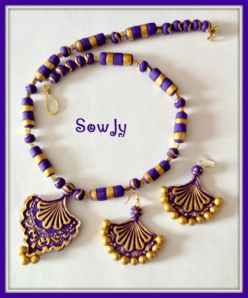Purple and Gold terracotta Set