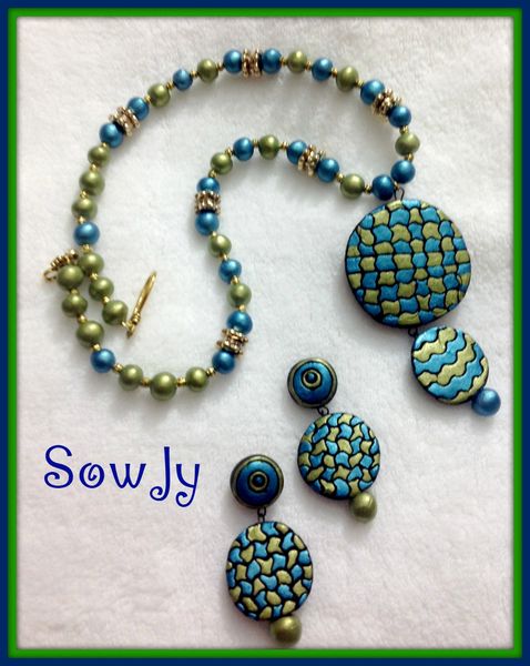 Blue and Green Self engraved Design!!!!