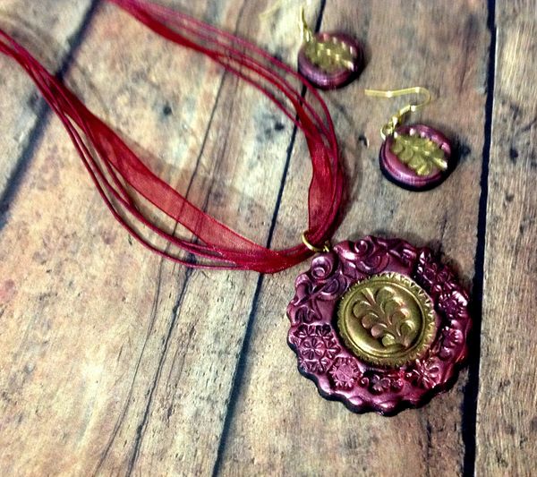 Metallic pink and Gold pendant Set Combo!!!!