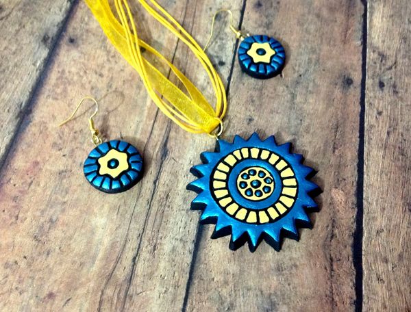 Blue and Yellow Chakra Pendant!!!!!