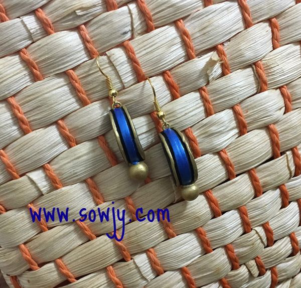 Semi-Circled daily Wear Earrings in Dark Blue and Gold!!!!!