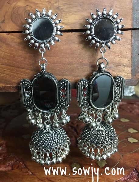 Grand Designer Lengthy Mirror Jhumkas