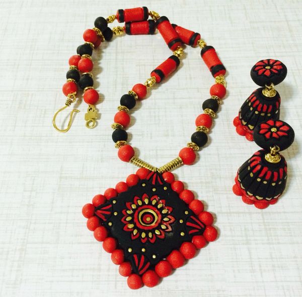 Terracotta Design In Red ,Gold and Black Combo!!!!,