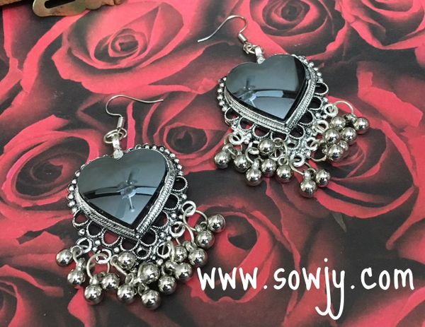 Lovely Heart Shaped oxidised Mirror Earrings!!!!