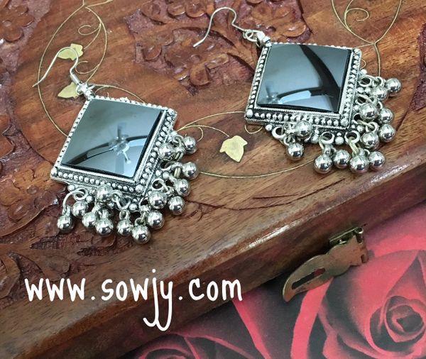 Oxidised Diamond Mirror Earrings!!!!!