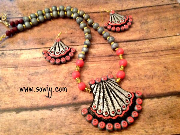 Silver Terracotta Set with Peach Beads!!!!