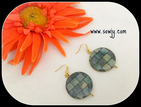 Simple Tile Earrings in Grey Shade!!!