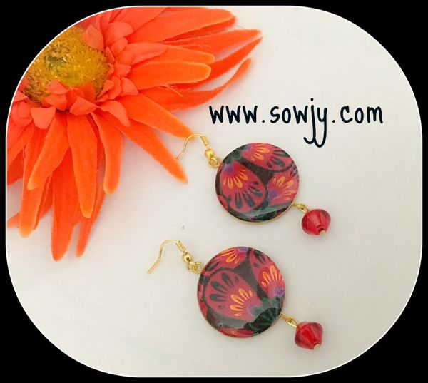 Red Floral Earrings!!!!