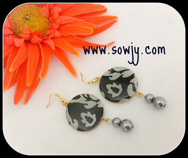Black and White Floral earrings!!!!