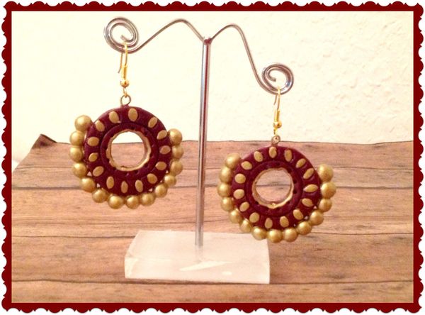 Brown and Gold Chandbali earrings!!!!