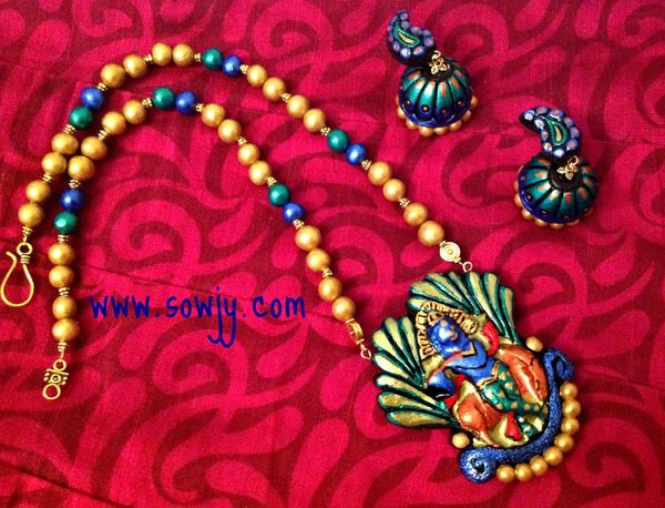 Handmade Krishna terracotta Set in Gold!!!!!