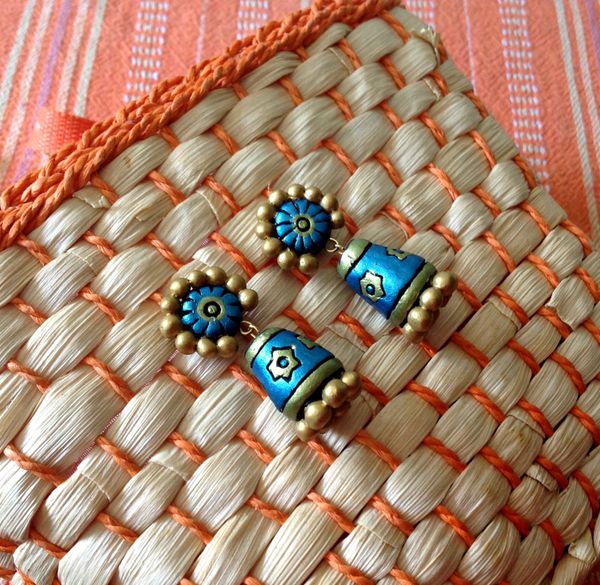 Blue and Green Jhumka!!!!!