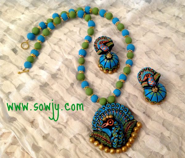 Peacock terracotta set in Shades of Light Blue and Light Green!!!!!