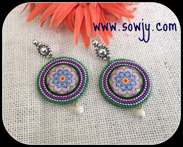 MultiColor Mandala Design Large Sized Earrings!!!!