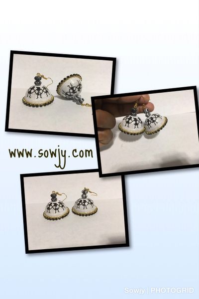 Black and White Warli Jhumkas!!!