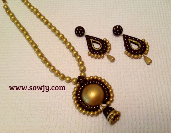 Terracotta Kavya maala in Dark Brown and Gold!!!!