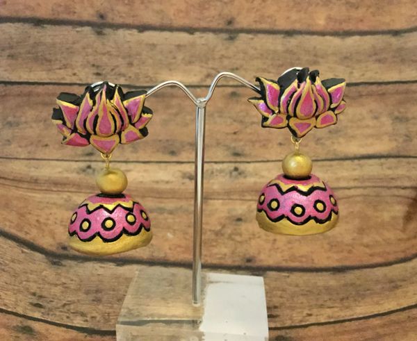 Lotus Terracotta Earrings!!!!!