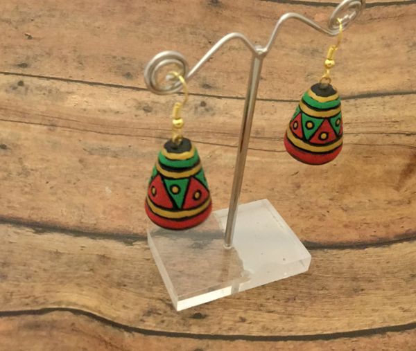 Medium sized Jhumkas in Red and Green!!!!!