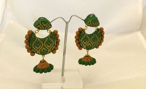 Leaf Green and Gold Bali Earrings!!!!!!!