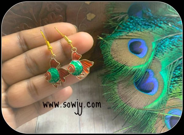 Red and Green Cute Fish Earrings!!!!