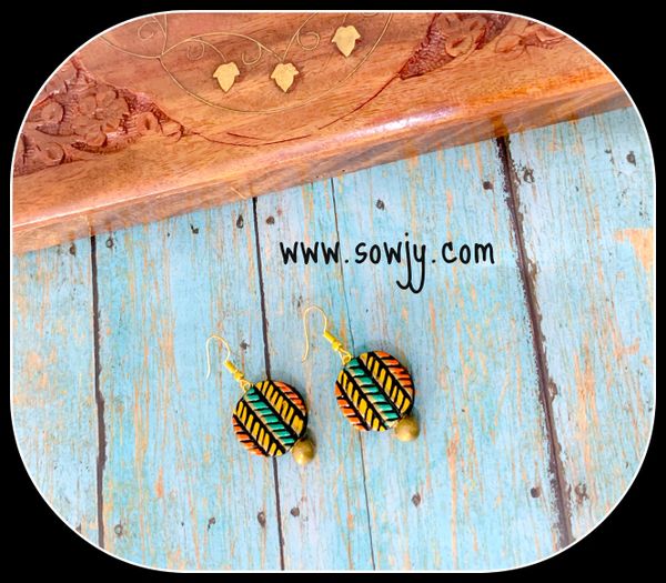 Trendy Lined Earrings- Orange,Green and Yellow Shades!!!!