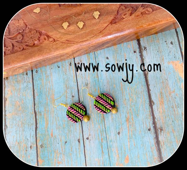 Pink and Light Green Lined Earrings!!!!