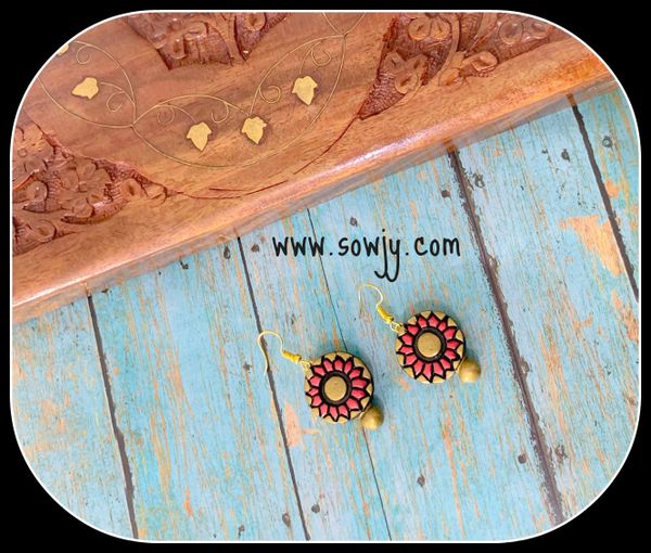 Red and Gold Sunflower Earrings!!!!